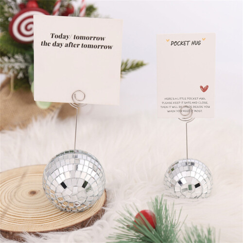 Silver Disco   Namecard Hold  With Stable Base For-5pcs 2