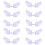 10Pcs Embossed Fabric Wing Decoration for Sewing Craft-White 1