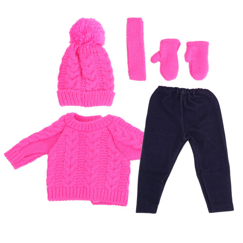 Puppenkleidung Pullover Hosen Hüte Schal 2