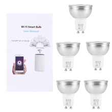 WiFi Color-Changing Light, Smart RGB LED Bulb, Voice-Controlled Spotlight, 5W GU10 Dimmable Lamp, 16 Million Colors, Alexa Google Home Compatible, Zig