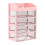 Mini Storage Drawers Compact Tabletop Organiser Cabinet Pink Stackable MultiDrawer Unit For Office MakeUp Craft 1