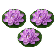 Long Time Faux Water Lilies Flower With Flexible Stem-Purple