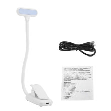 Lampa Léitheoireachta Solais Nádúrtha, Solas Bog LED Inaistrithe le Muineál Solúbtha agus Gearrthóg Rubair Feabhsaithe, Solas Leabhar Cúraim