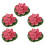 5Pcs Artificial Floating Foam Flower with Leaf 6.7Inch-Red 1