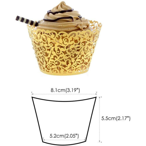 Καλλιτεχνικά περιτυλίγματα για cupcakes από αμπέλια Filigree, 50 τεμάχια κομμένα με 1