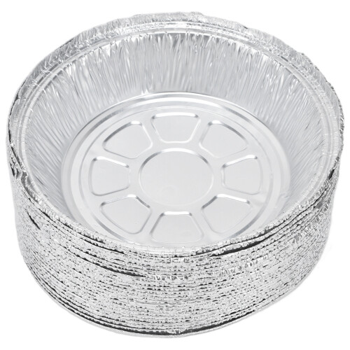 Formas de alumínio redondas multiuso de 15 cm (6 polegadas), ideais para assar, cozinhar, servir e armazenar. Reutilizáveis e recicláveis, 1