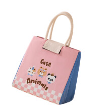 Grote geïsoleerde lunchboxzak Herbruikbare-roze dieren