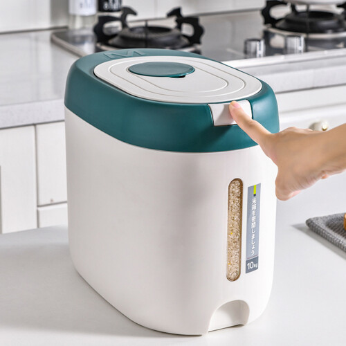 Practical Rice Canister Visible Capacity-Chinese red 20 pounds 1