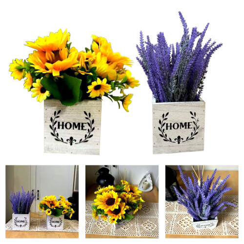 Artificial Flower Bouquets with Vase for Patio Window Wedding-B 2