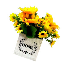 Potted Flower Plant in Vase Artificial Flower with Wood-A