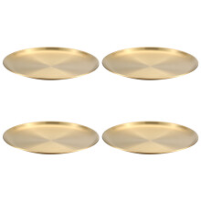 4 Pack Multifuntional 304Stainless Steel Plates Food-gold 20cm