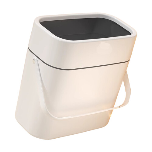 Plastic Waste Basket with Innovative Press Lid Trash Can-Type B