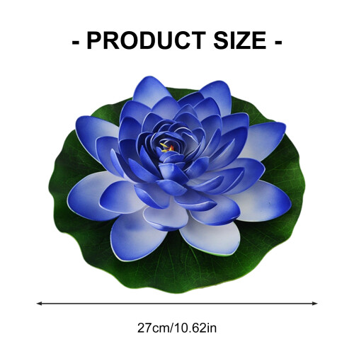 27cm Durable Faux Water Lilies Decoration Table-Blue 2