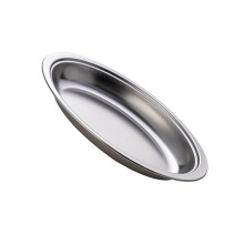 Large Oval Food Serving Tray Stainless Steel-Silver small