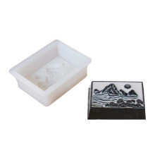 Moules à chocolat Fondant, peinture de paysage, en Silicone,
