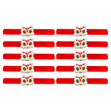 10 Pieces Plush Slap Bracelets Soft Fabric-white Awakening Lion