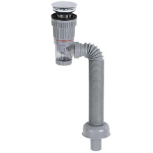 Bathroom Sink Drain Kits AntiOdor AntiClogging PTrap Drain Transparent Flexible Kit Grey