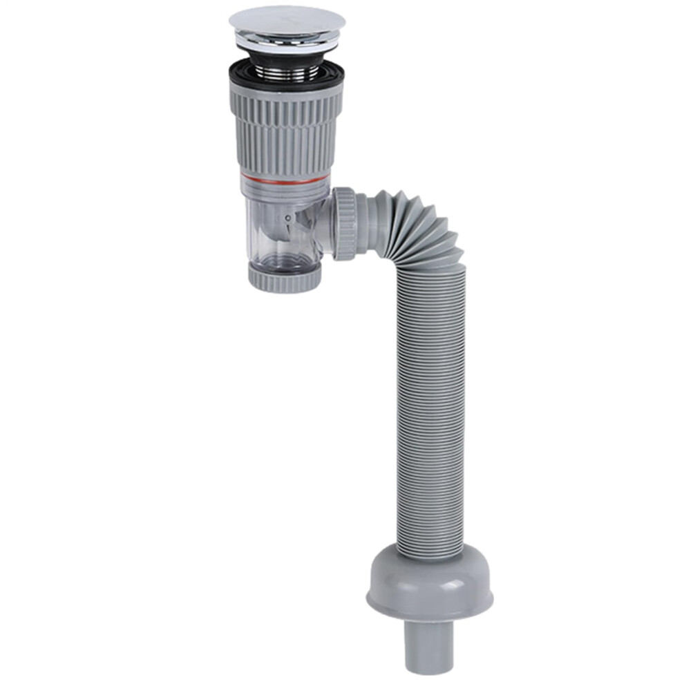 Bathroom Sink Drain Kits Antiodor Anticlogging Ptrap Drain Transparent Flexible Kit Grey 9323874347448