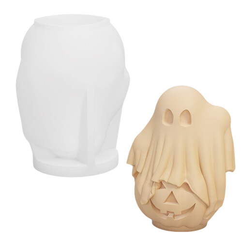 3D-Geister-Silikonformen, Halloween-Form, Duftkerzenformen,-3