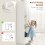 kleankin Tall Mirrored Bathroom Cabinet Tallboy Unit White 6