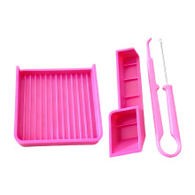 3-delige kralenplukkersset met kalibrator en-roze roze