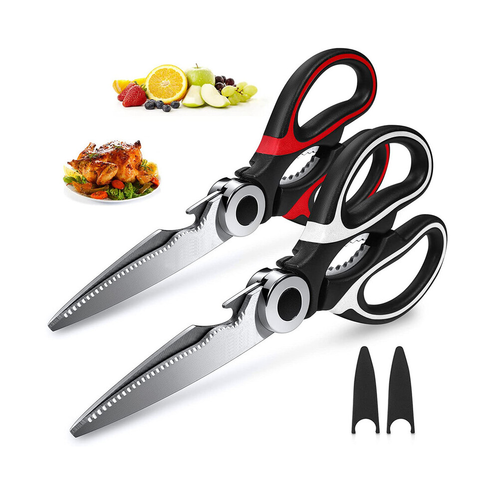 Heavy Duty Kitchen Scissors, Stainless Steel Shears With Ergonomic Design For Efficient Food Preparation