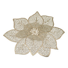 Gold Metallic Tabletop Accents, Heat Resistant Table Covers for Wedding and Holiday Celebrations, 2 Elegant Colors Washable Placemats Non Slip PVC wit