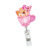 Kerstbadgehouder met metalen zakclip sleutelhangeraccessoire-3