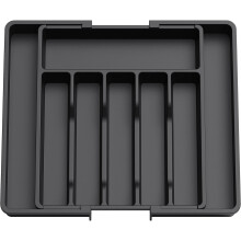 Cutlery Drawer Organiser Expandable Tray Adjustable Cutlery Tray Utensil Drawer Forks Knives Black