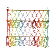 Toy Net Space Saving Hanging Organizer Mesh Hammock With Tassels Colorful For Toy Storage In Kids Room