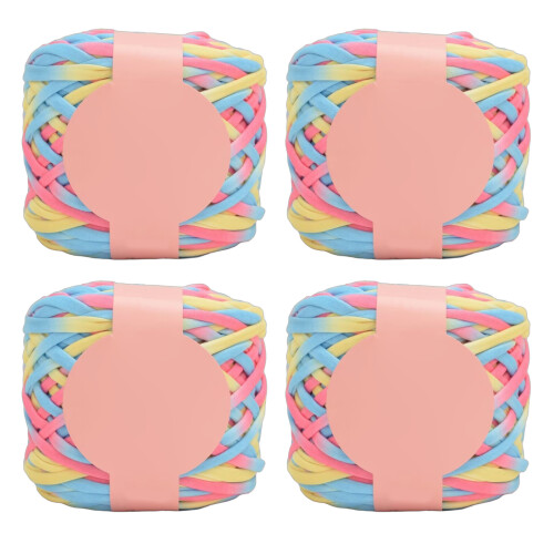 4Rolls Soft Weaving Yarn Polyester Knitting Yarn for-66