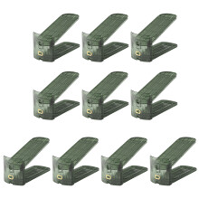 Pack of 10 Adjustable Shoe Rack Organizers-Transparent green