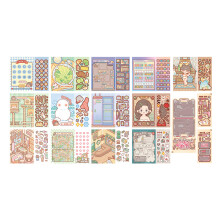 Scrapbooking Decorative Scenery Sticker Miniature Scene-blue