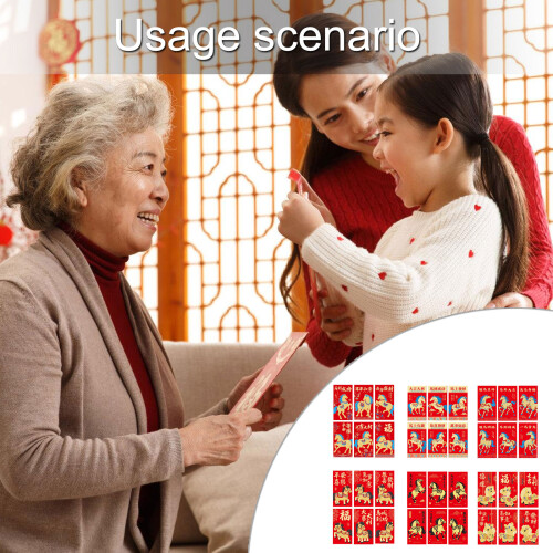 Set mit 6 schimmernden roten Päckchen im chinesischen-TJ2543 1