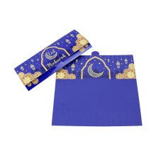 50pcs Ramadans Greeting Cards Handmade Eid Mubarak Money-Blue