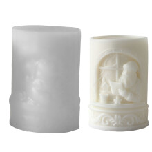 Flexible Weihnachtsmann-Relief-Kerzenform aus Silikon für-Stil B