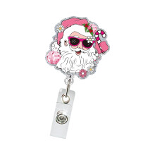 Badgehouder met kerstpailletten en metalen zakclip voor-1