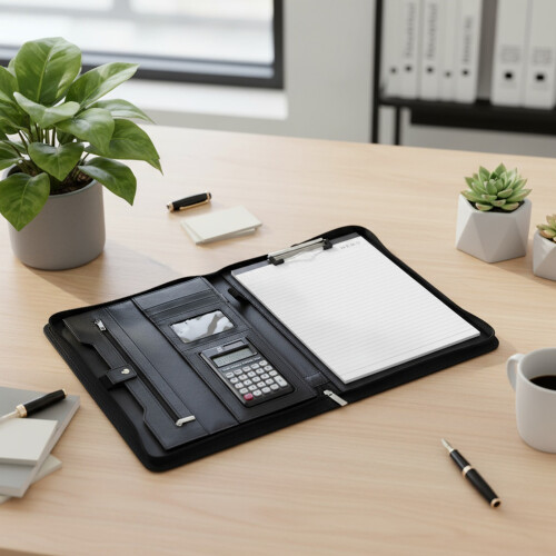 Professional Business Document Organiser Zippered Leather-brown 2