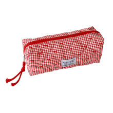Stoff-Kirschen-Federmäppchen mit mehrfarbiger Option,-Rot
