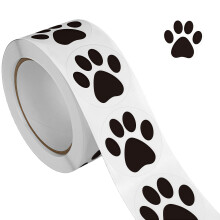 Dog Paws Sticker Adhesive Waterproof Tear-black and white