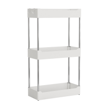Robusto e durevole, design sottile a 4 livelli, scaffale multifunzionale per bagno, studio, soggiorno, cucina, bar, scrivania, balcone, facile da