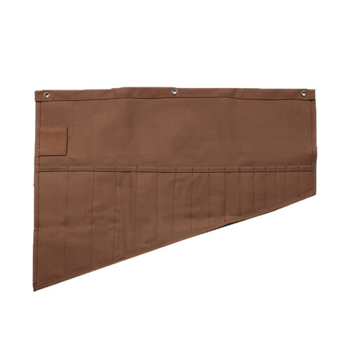 Small Construction Wrench Tool Roll Bag In Various Colors-Brown