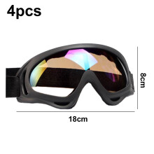 Veelzijdige sportbril met UV400-bescherming, flexibel TPU-frame en versterkte polycarbonaat lenzen, ideaal voor skiën, snowboarden en motorrijden.