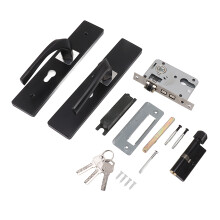 DIY Installation Door Hardware For Bathrooms, Aluminium Door Handle Set With Composite Lock Core For Enhanced Security And Smooth Operation