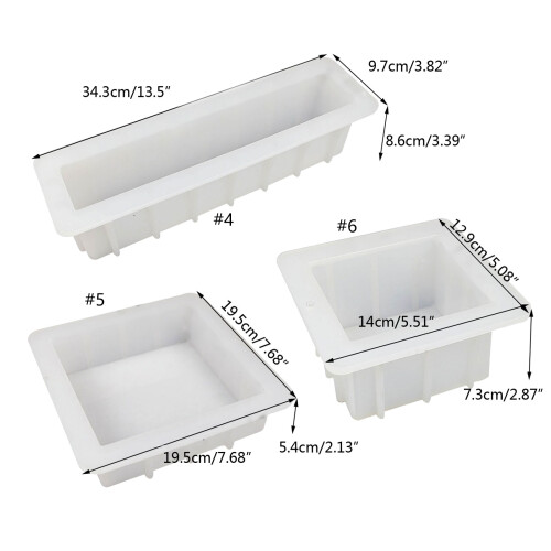 Rectangle Silicone Mold for Soap Making DIY Handmade-320g box 3 1