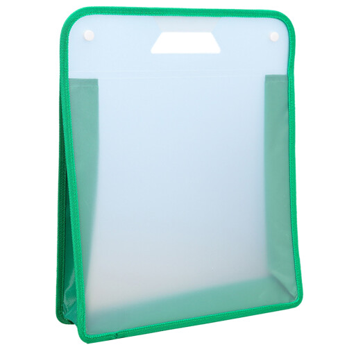 3PCS Handheld Book Bag Clear File Organiser Bag Document-Green