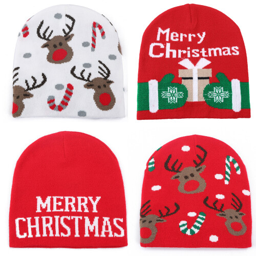 Elastic Windproof Beanies Knitted Jacquard Christmas Pattern-3 1