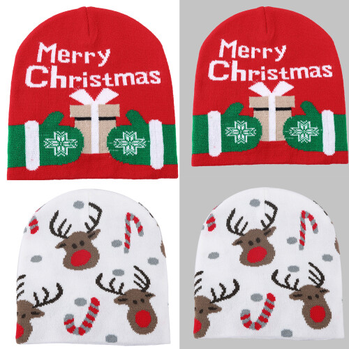 Elastic Windproof Beanies Knitted Jacquard Christmas Pattern-3 2