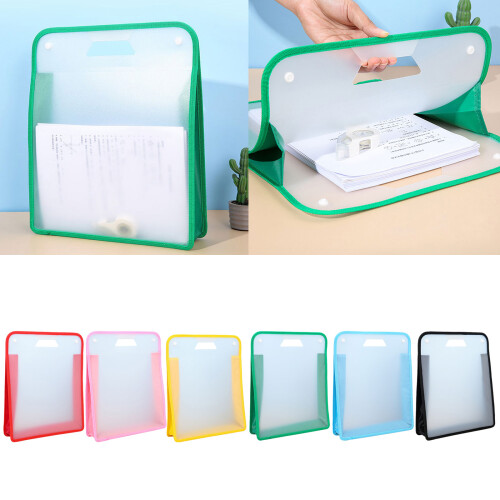 3PCS Handheld Book Bag Clear File Organiser Bag Document-Green 2