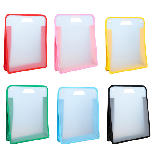 3PCS Handheld Book Bag Clear File Organiser Bag Document-Green 1